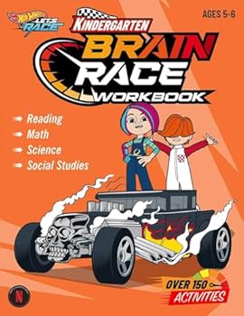 Paperback Hot Wheels Brain Race Kindergarten Workbook Book