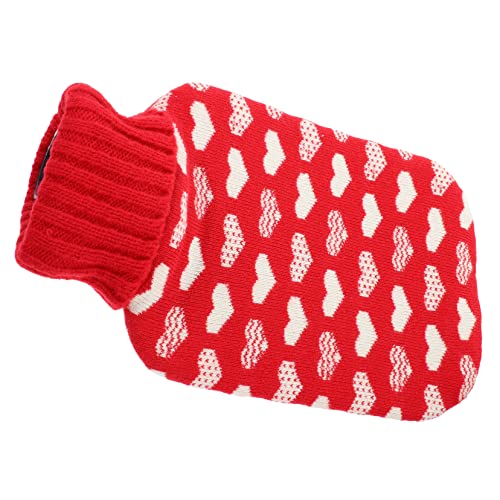 Ipetboom 1Set Hot Water Bottle with Cover Hot Water Bag Thick Portable Heating Pad for Muscle Relief Comfortable Hand Warmer for Home School and Office Use