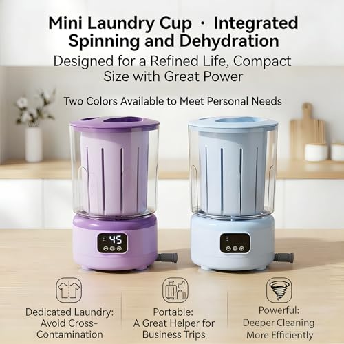 Mini machine à laver portable rechargeable à haute efficacité pour linge délicat