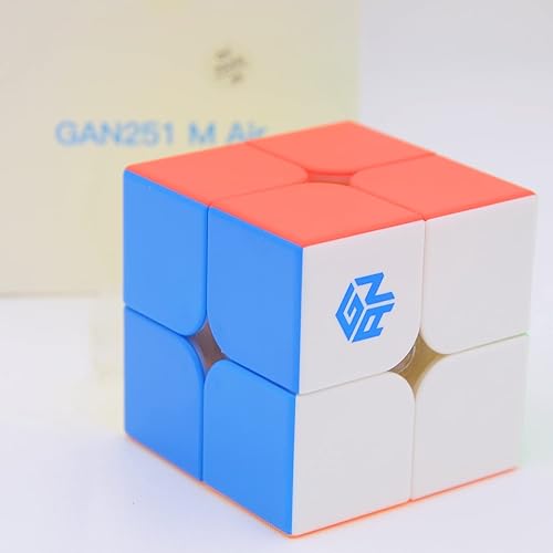 Bukefuno GAN - Cubo mágico magnético 251 M Air 2x2 GAN251 MAir Speed Magic GAN 251 Air 2x2 cubos sin calcomanías Gans Mini imanes 2021 Puzzle