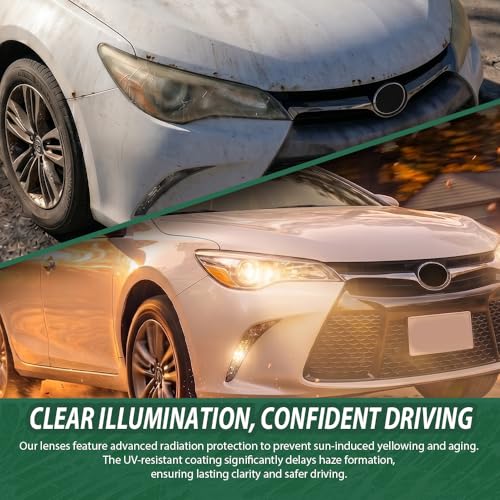 Image of GRAND ORANGE Headlight Assembly Front Left & Right Compatible with Toyota Camry 2015-2017 2PCS Clear Lens Black Housing Amber Reflector TO2503222, TO2502222, TO2503223, TO2502229, TO2503229