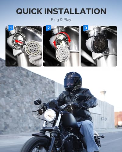 Benlari 1157 LED Turn Signals Front Rear 1156 Lights Black-Finish Bulbs Smoke Lenses Compatible for Harley Davidson Dyna Softail Sportster Touring Street Glide Road Glide Iron 883 1200 72 48