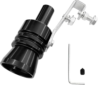 YoRise Car Exhaust Whistle, Aluminum Alloy Auto Blow-Off Valve Tip Whistle, Car Tail Pipe Roar Maker Simulator, Universal Vehicle Muffler Pipe Sound Booster for Most Cars Black-XL
