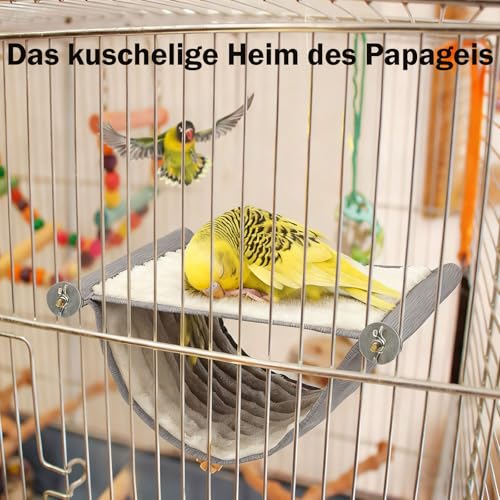 Qnvyw Vogel Hängematte Etagenbett, Wellensittich Zubehör, Winter Warm Vogelnest Haus, Grau, Für Papageien Und Kleine Vögel, Gemütlicher Schlafplatz Und Spielbereich
