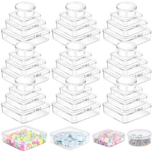 Milkary 40Pcs Mixed Sizes Clear Board Game Tokens Storage Containers, Empty Board Game Storage with Lid, Plastic Boxes Dice Container for Game Pieces Dice Tokens Jewelry Crafts