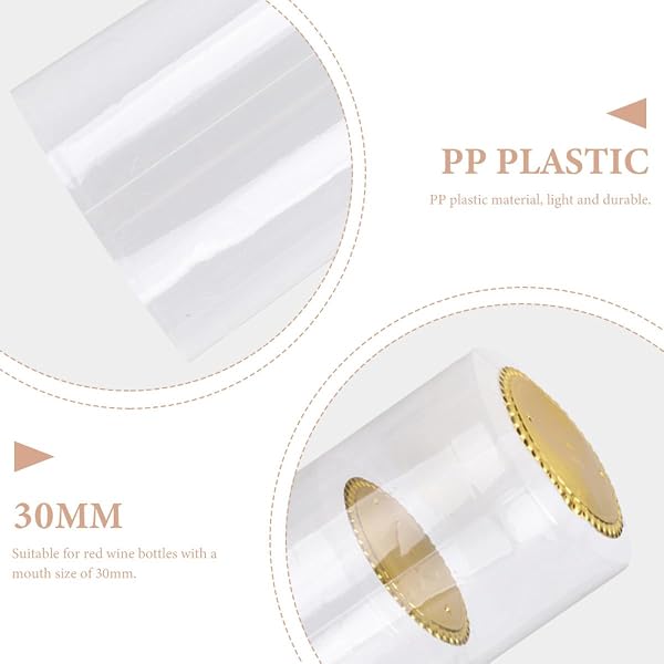 KICHOUSE Capsules Thermorétractables et Décoratives 50 Pièces en PVC Légères pour Emballage et pour Bouteille de Vin de Bouteilles à Domicile - 3