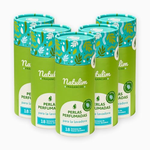 Natulim Perlas Perfumadas - Perlas Aromatizantes para Ropa - Fragancia Duradera - Sin Químicos Nocivos - Apto Pieles Sensibles y todo tipo de Prendas - 150 Lavados – Pack 5 Unidades (Bosque Aurora)