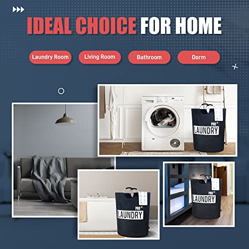 Caroeas Super Large 150L Laundry Basket Pro, Waterproof Laundry Hamper, Collapsible Laundry Basket Easy Storage, Clothes Hamper Stands Up Well, Laundry Bag With Padded Handles (Black) #TOP5