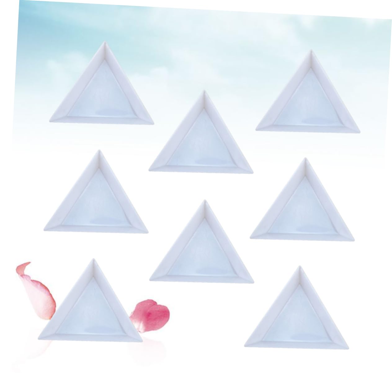 30 Dreieckige Sortiertabletts Aus Kunststoff – Ideal Für DIY, Nagelkunst, Strasssteine & Perlen, 7,2 X 7,2 Cm
