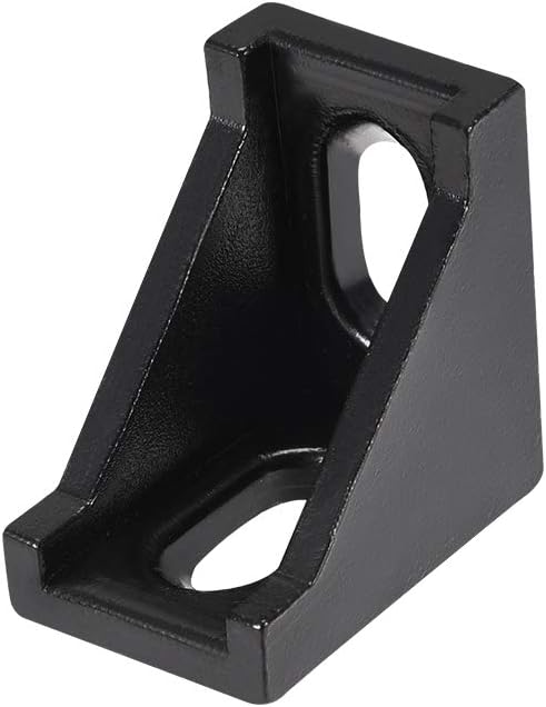 sourcing map Inside Corner Bracket Gusset, 28mm x 28mm for 2020 Series Aluminum Extrusion Profile, 25 Pcs (Black)