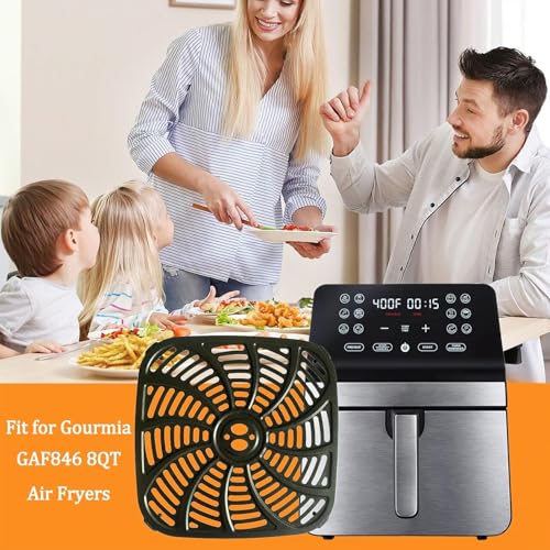 HEISENLIN 8 Quart Square Air Fryer Grill Pan for Gourmia GAF846 Air Fryers, Premium Nonstick Air Fryer Crisper Tray, Grill Plate Insert Grate Rack Grid Shelf for Gourmia 8QT Air Fryer, Dishwasher Safe by HEISENLIN - Image 2