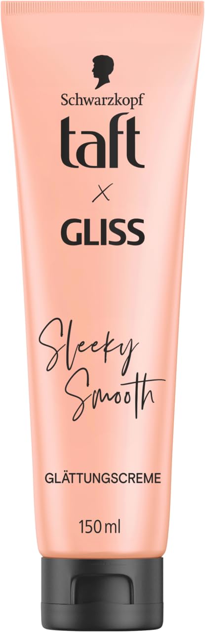 Taft x Gliss Glättungscreme Sleeky Smooth (6 x 150 ml), Styling Creme für glattes Haar ohne Glätteisen, mit zusätzlichem Föhn- und Anti-Frizz-Schutz
