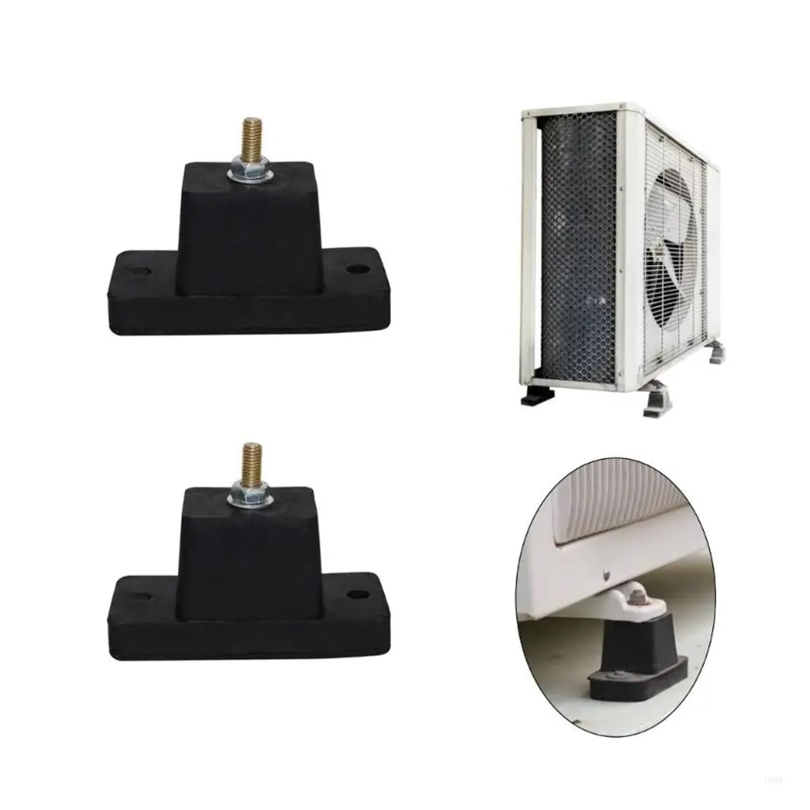 Cojinete de montaje del aire acondicionado 4x Soportes antivibración for aire acondicionado, almohadillas de goma, soporte cojín, instalación, base amortiguadora