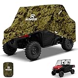 Heavy Duty Waterproof Superior UTV Side by Side Cover Fits Up to 120' L W/Roll Cage Camouflage ATV Cover Rhino Ranger Mule Gator Prowler Razor Prowler Rancher Foreman Fourtrax Recon