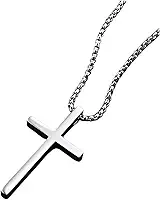 Colar Com Pingente Maciço Crucifixo De Aço Inoxidável Cordão Com Corrente De Aço Inox Corrente Pingente Cruz De Aço Cirurgico Antialergico
