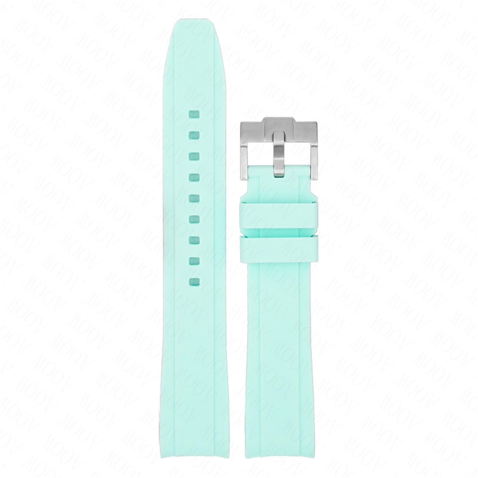 Cinturino in caucciù con estremità curva 18/19/20/21/22mm cinturino universale in silicone sportivo morbido impermeabile sostituisci cintura braccialetto per uomo donna(Light blue,18mm)
