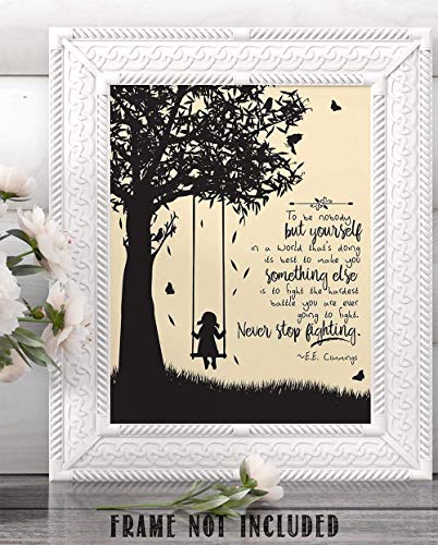 Lone Star Art To Be Nobody But Yourself - E.E. Cummings 11X14 Unframed Motivational Wall Art - These Literature Book Posters Are Perfect For English Classroom thumb #7