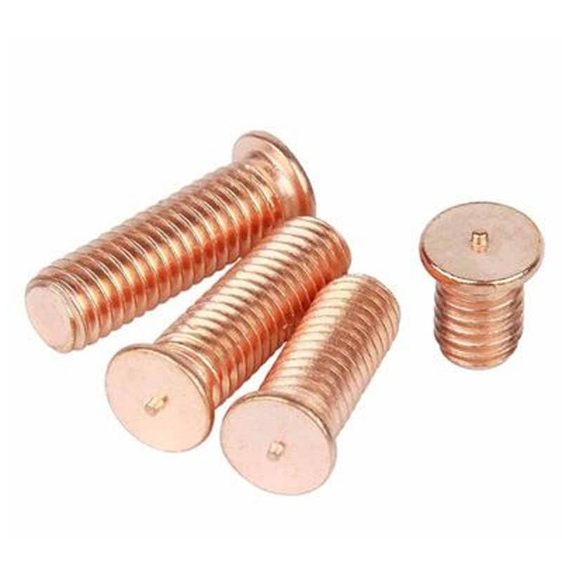 Lilianos M4 Spot Weld Screws with Step Welded Stud Screw Machine Bolts Thread Nails Carbon Steel Plated Copper - (Size: M4x22mm (16pcs))