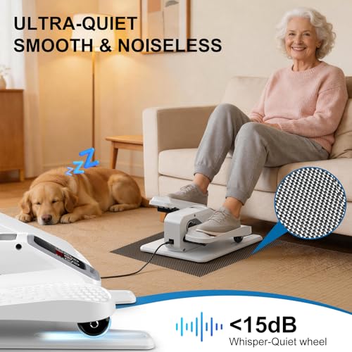 Image of VIVURN-018 Under Desk Elliptical 12 Speed 5 Modes Mini Motorized Leg Exerciser While Sitting for Seniors As Seen on TV with Non-Slip Mat Quiet & Portable Electric Pedal Exerciser for Home and Office