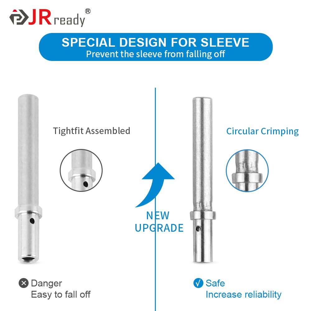 JRready 120 Pairs Size 20 Deutsch DTM Terminals, Professional Deutsch Solid Pins and Sockets 0460-202-20141/0462-201-20141 for 20-22AWG, Bulk Pack Electrical Contacts for Fleet Maintenance& Shop Use