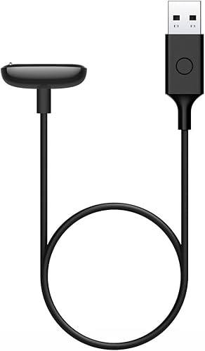 Fitbit Cable de carga Charge 6, producto oficial, negro