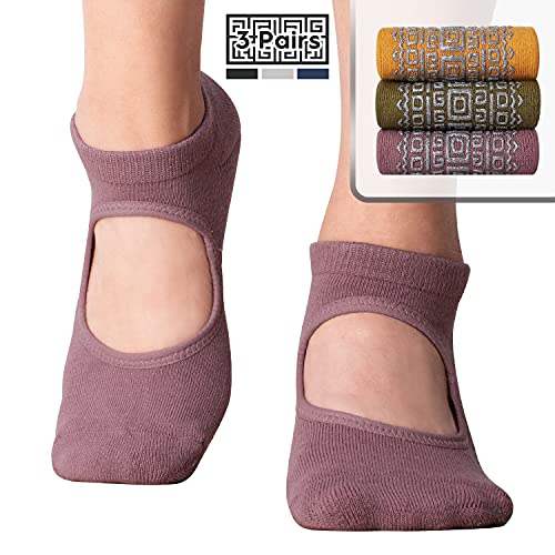 Image of Non Slip Grip Yoga Socks for Women with Cushion for Pilates, Barre, Dance