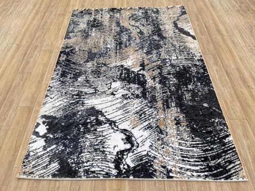 Image of 2 x 5 Feet Modern Carpet for Living Room | Non-Fade Soft Floor Rug for Hall & Bedroom | Easy Clean & Non-Slip Backing