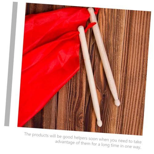 Baquetas de madera para batería y tambor de cintura, par resistente, con pañuelo de poliéster y seda, accesorios para percusión miniatura 6