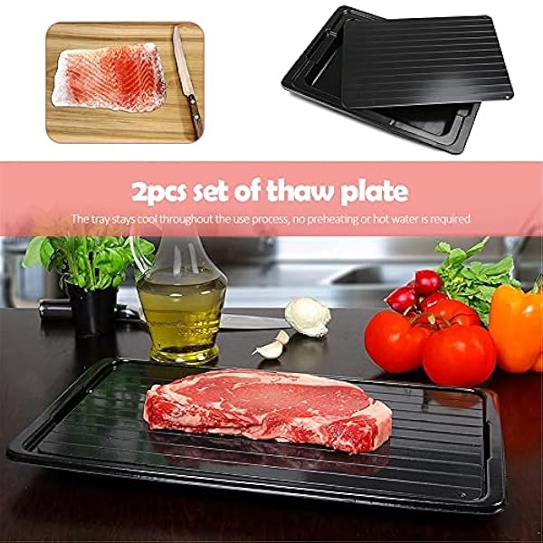 Disconoscimento vassoi uso domestico for scongelare rapido vassoio Thaw food carne frutta di sbrinamento rapido piastra bordo sbrinamento vassoio cucina strumenti domestici ( colore nero, dimensioni: