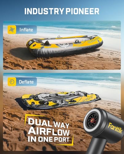 Fanttik X9 Classic Inflator/Blower 2-IN-1, Tire Inflator Portable Air Compressor with Light and Power Bank, 150PSI Cordless Air Pump for Car, Motorcycle, Bike, Ball, Air Mattress, Kayak, Swimming Ring