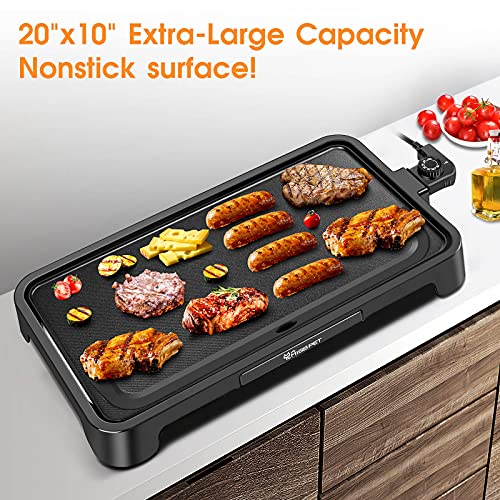 Ales H1001 Everyday Nonstick Electric Griddle, 1500W Pancake Griddle Indoor Bbq Grill Party Smokeless Griddle Pan,Healthy-Eco,Non-Stick Coating,Hassle-Free Clean Up,Black #TOP1