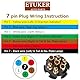 ETUKER Anhängerstecker 7 polig Metall, 12V Aluminiumguss Metall Anhänger Stecker 7 polig, mit Wasser- und staubdichte Kappe, Metall 7 poliger KFZ Anhängerstecker für Wohnmobile, Wohnwagen
