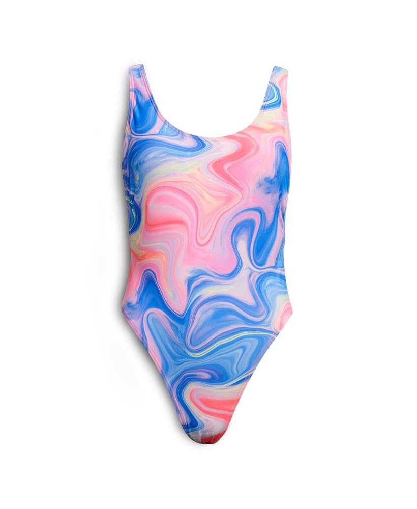 Superdry Maillot de bain pour femme avec décolleté plongeant dans le dos et imprimé