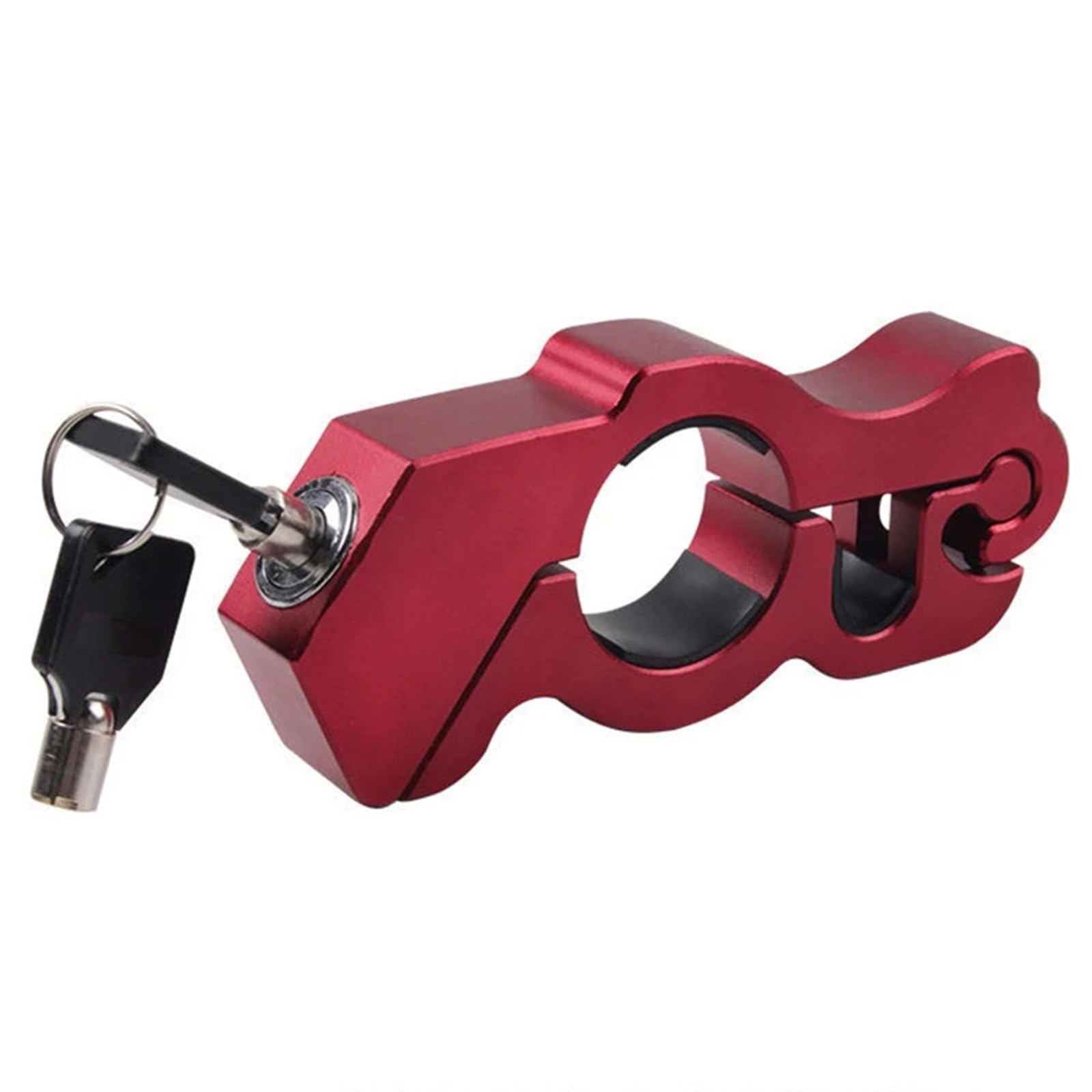 Hdrtcbu Red Chain Lock Motorcycle Modified Handlebar Lock Helmet Anti-Theft Electric Vehicle Dirt Bikes Aluminum Alloy Fixed Horn Motorbike Lock(Red)
