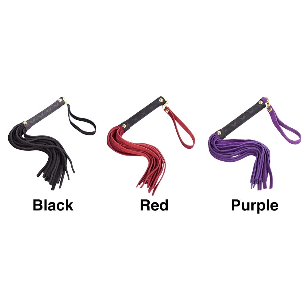 Cultivo de equitación, látigo de equitación, látigo ecuestre con mango suave, mango de arnés de piel sintética, herramienta de entrenamiento de enseñanza y accesorios de disfraz (rojo)