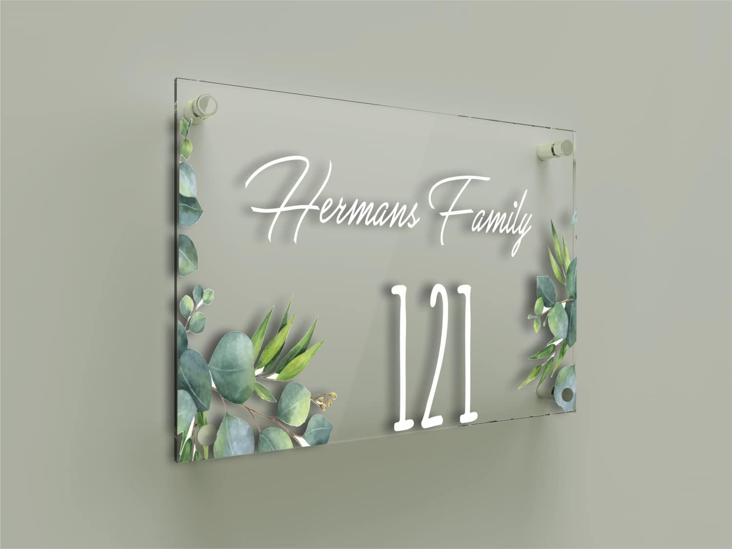 Sign Plate, Custom Door Name Plate, 8 MM Thick Personalized Nameplate, Crystal Clear Acrylic Name Plate, Laser Cut In 12 X 6 Inches