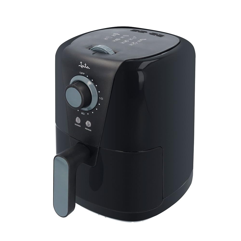 JATA JEFR1221 - Freidora sin aceite con cestillo de 1,​5 l. Temperatura de 80 a 200º. Cestillo antiadherente y apto para lavavajillas. Temporizador de 30 minutos. Diseño compacto