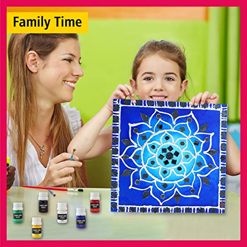 Image of SOLOBOLO Lippan Art and Craft Materials Kit for Adults and Beginners, Premarked MDF Board Warli Art Painting DIY Kit with Stands for Room Wall Hanging, Office and Home Decoration (a) Beginner)