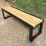 Diseño estable: Este banco de madera para exterior cuenta con una estructura metálica engrosada con excelente resistencia al desgaste. Además, está equipado con almohadillas antideslizantes y orificios de fijación, lo que le permite mantenerse estable incluso en exteriores sin riesgo de robo.
