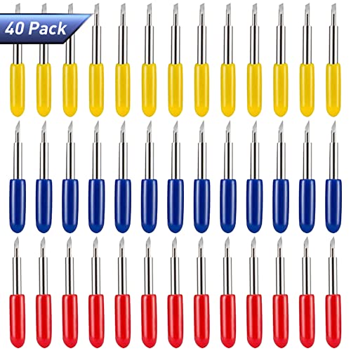 40PCS Replacement Cutting Blades Compatible with Cricut Explore Air 2/Air 3/Maker/Maker 3/Expression - 20PCS Standard 10PCS Fine Point 10PCS Deep Point Blades