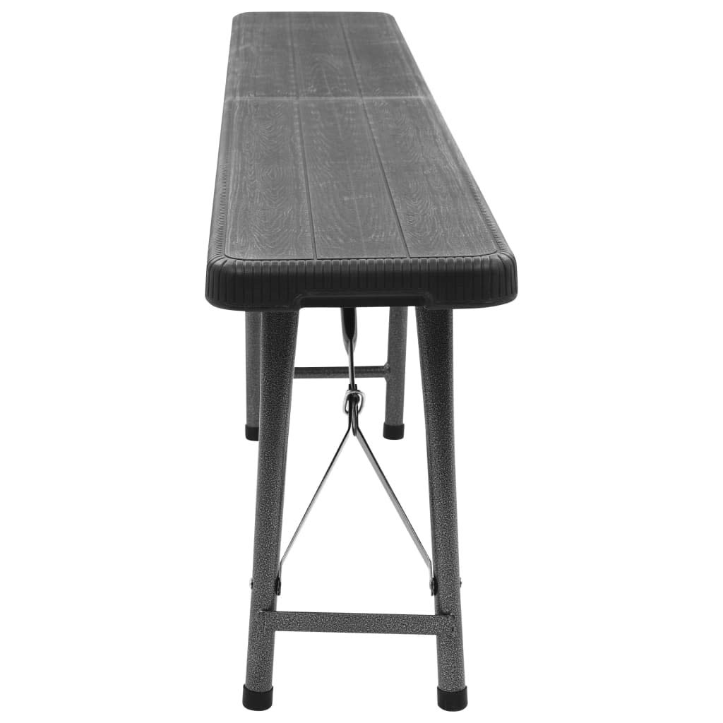 Lot de 2 bancs de camping pliables en polyéthylène haute densité - 180 cm - Pour jardin, camping, pique-nique