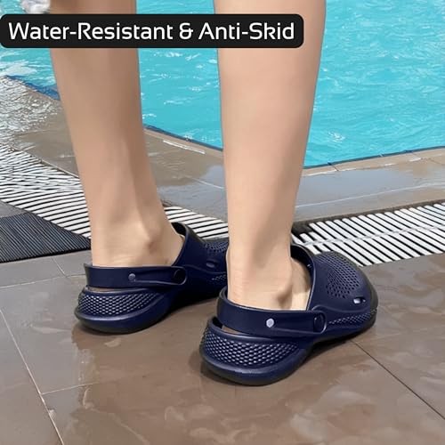 Image of Kraasa Men's Lightweight Extra Soft Men's Classic Casual Sports Clogs /Sandals with Adjustable Back Strap for Adult | Anti Skid, Comfortable| Waterproof & Everyday Use Mules for Gents /Boys