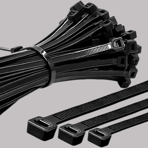 100PCS Nylon Cable Ties Self-locking Adjustable Cord Tie Reusable Industrial Fixing Fastening Rings For Home Office,Black