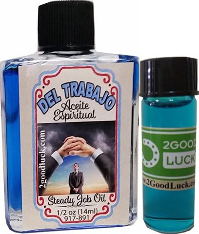 2GoodLuck Steady Job -Del Trabajo- Spiritual Oil with 1 Dram Perfume Set for Magic and Rituals. Aceite Espiritual Del Trabajo.