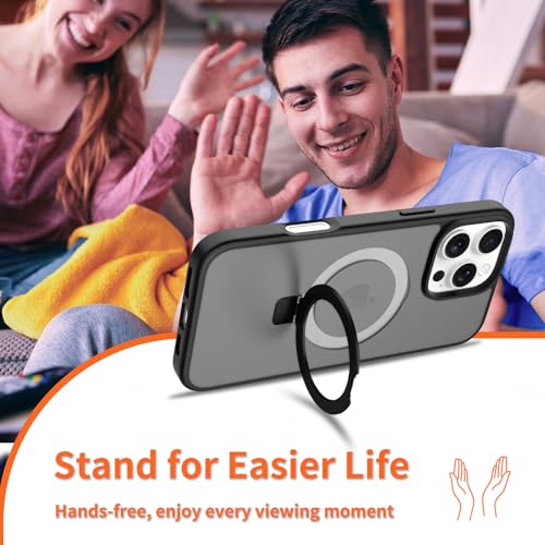 iYavvort Ultra-Magnetic Stand Case for iPhone 15 Pro Max, Black - image 5