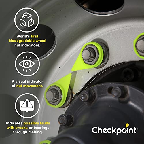 Image of Checkpoint 30 mm Wheel Nut Indicators Yellow - 48-Tooth Lug Nut Safety Indicators, Heat & Movement Detection for Commercial Trucks, Fleets & Trailers (100 Pack)