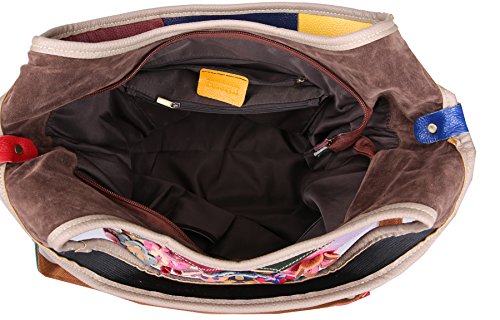 Heshe Women's Leather Shoulder Bags Cross Body Tote Handbags Purses With Flower Summer Style (Colorful-2B4021) #TOP5