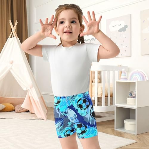 Toddler Girl Biker Shorts Cotton Shorts for Under Dresses 4t Baby Summer Abstract Soccer Balls4