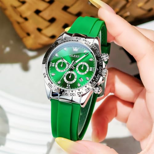 Image of OLEVS Luxury Diamond Small Female Watches - Stainless Steel Bracelet, Waterproof Business Dress Analog Luminous Date Ladies Watches