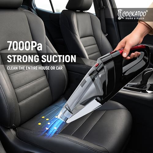 Image of Cockatoo WL-X08 Cordless Handheld Vacuum Cleaner 2-in-1 for Car & Home, 7000Pa Suction, Wet & Dry, 7500mAh Battery, LED Light, Pet Hair Tool, Portable, Lightweight, Dual Power (Cordless & Corded)